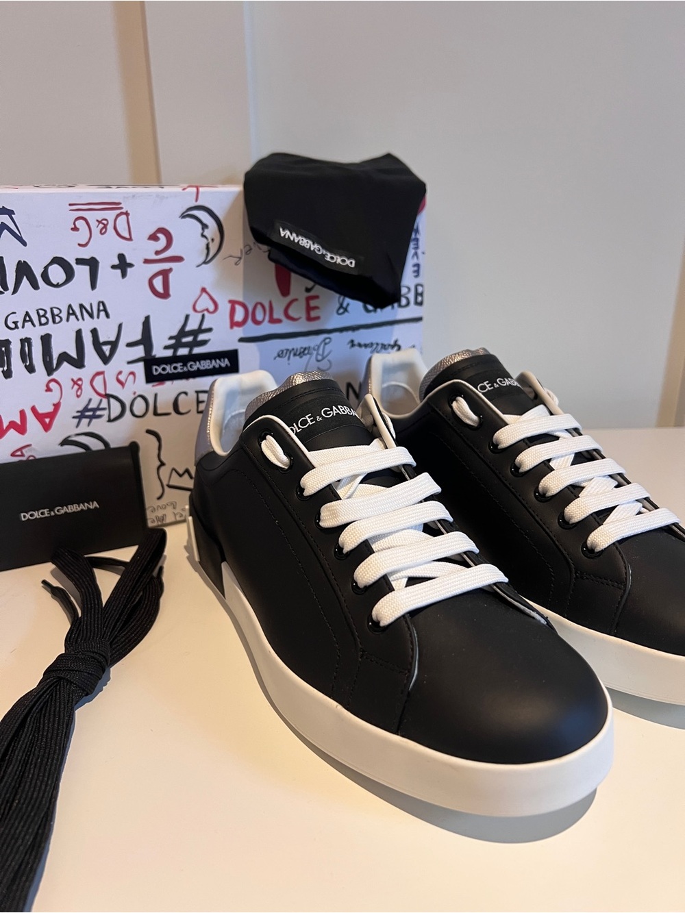 Dolce & Gabbana Calfskin nappa Portofino sneakers 42 (8US)